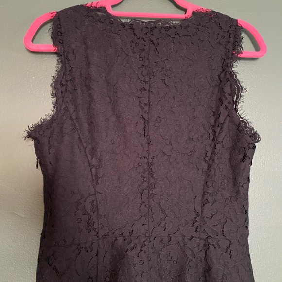 Joie- cocktail dress mini sleeveless lace v-neck black caviar party women M - Picture 9 of 15